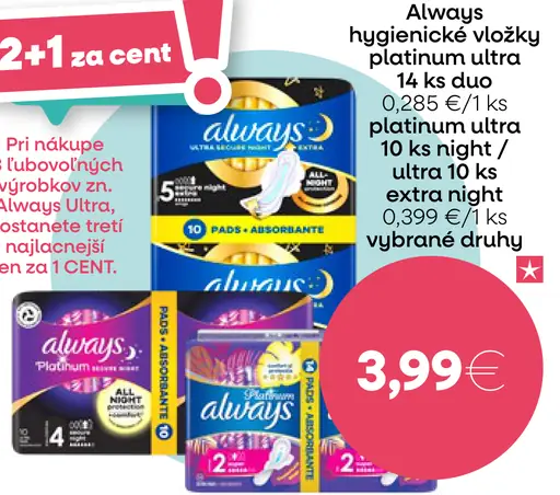 Always Platinum hygienické vložky