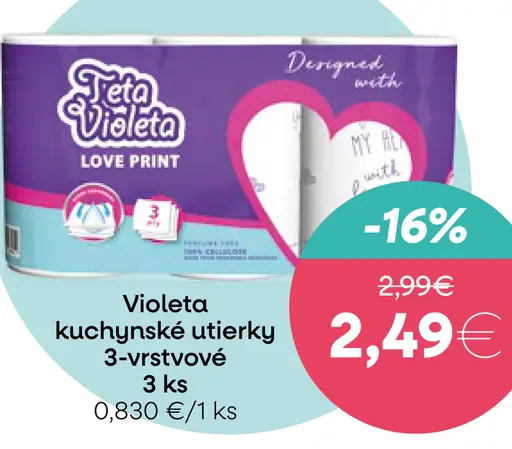 Violeta kuchynské utierky