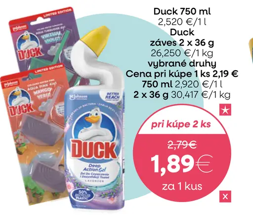 Duck záves do WC vybrané druhy