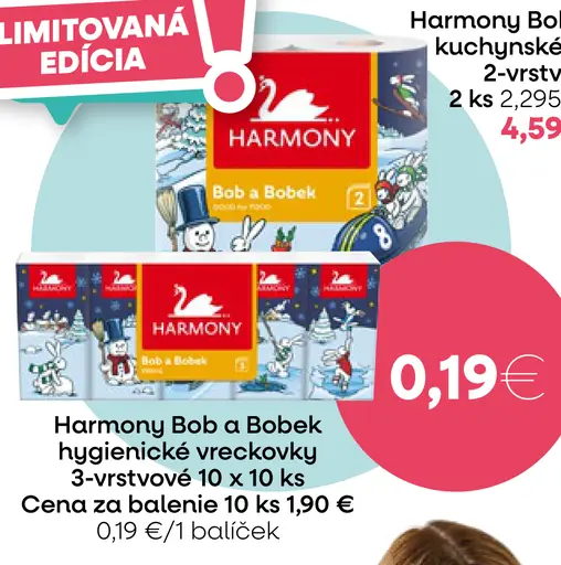 Harmony Bob a Bobek hygienické vreckovky