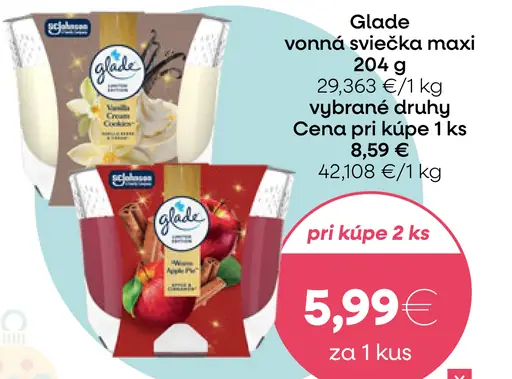 Glade vonná sviečka maxi