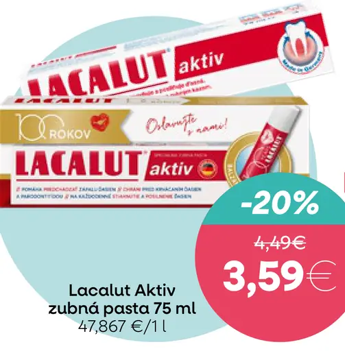 Lacalut aktiv zubná pasta