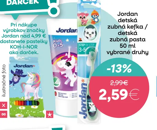 Jordan detská zubná kefka/detská zubná pasta
