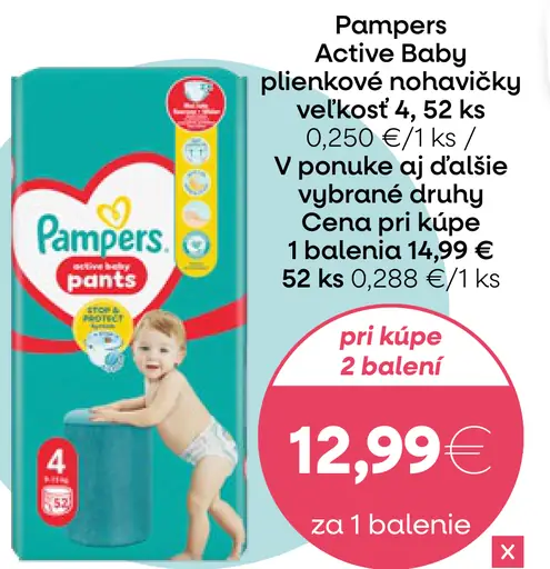 Pampers Active Baby plienkové nohavičky