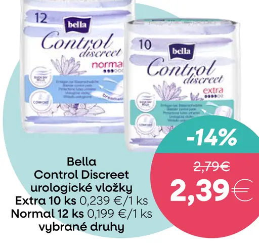 Bella Control Discreet Normal urologické vložky