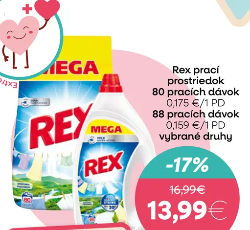 Rex prací prostriedok