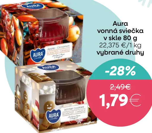 Aura vonná sviečka v skle