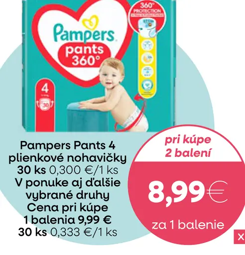 Pampers Pants 4 plienkové nohavičky