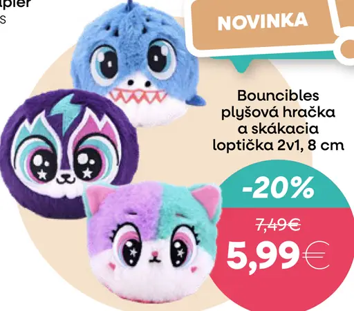 Bouncies plyšová hračka a skákacia loptička