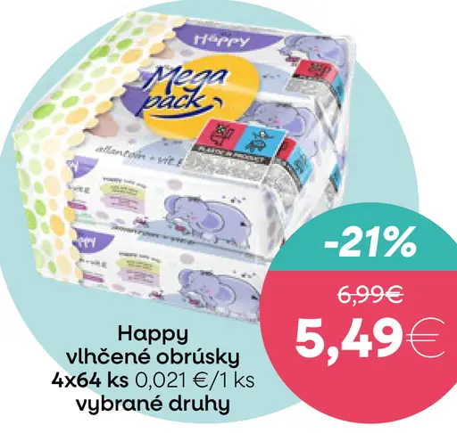 Happy vlhčené obrúsky