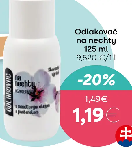 Odlakovač na nechty bezacetónový