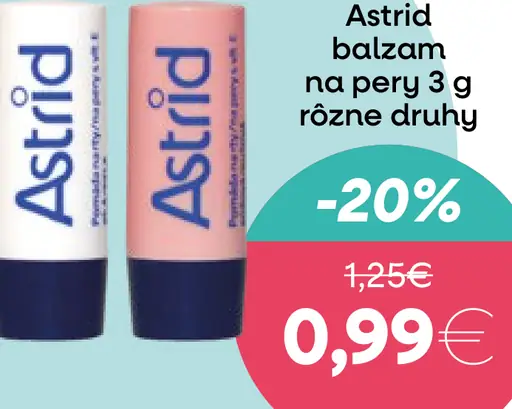 Astrid balzam na pery rôzne druhy