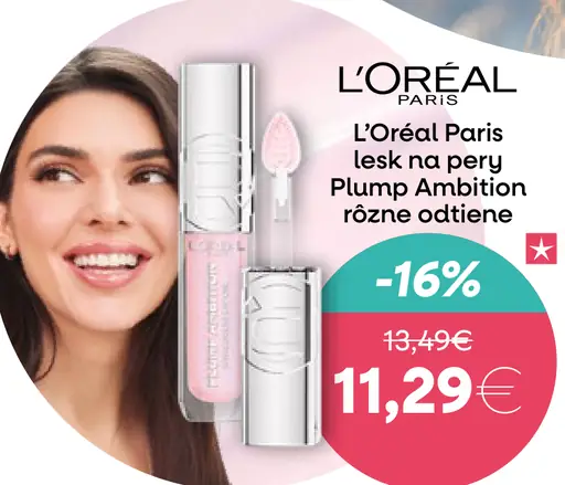L’Oréal Paris lesk na pery Plump Ambition rôzne odtiene