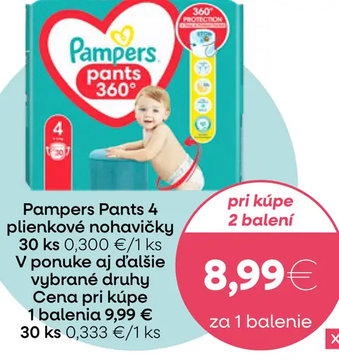 Pampers Pants 4 plienkové nohavičky