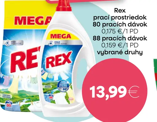 Rex prací prostriedok tekutý alebo prášok