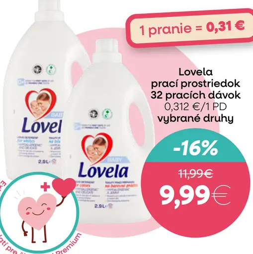 Lovela prací prostriedok vybrané druhy