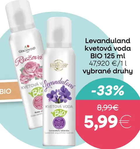 Levanduland kvetová voda BIO