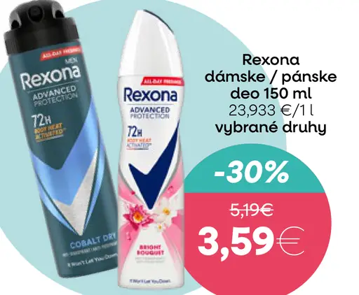 Rexona dámske alebo pánske deo sprej