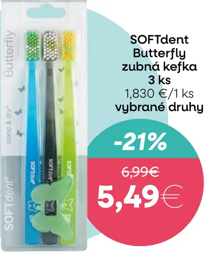 Soft Dent Butterfly zubná kefka