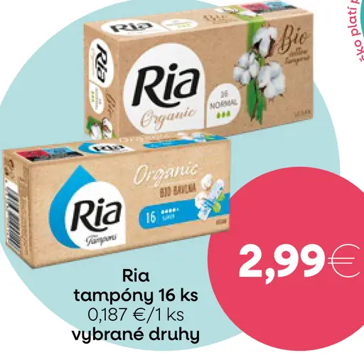 Ria tampóny hygienické vybrané druhy