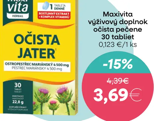 Maxivita výživový doplnok očista pečene tablety