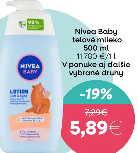 Nivea Baby telové mlieko