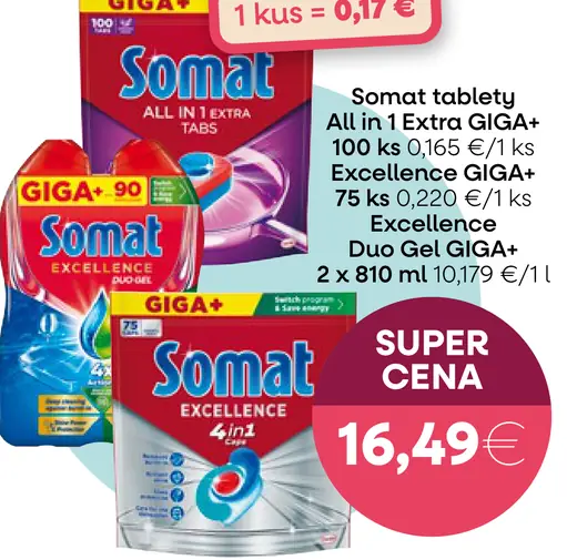 Somat tablety All in 1 / Extra / Excellence / Excellence Duo