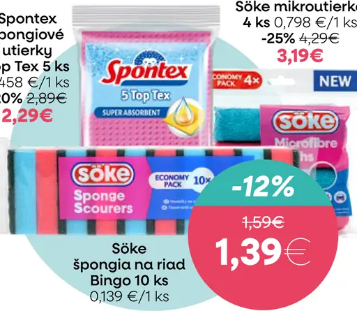 Soke špongia na riad Bingo