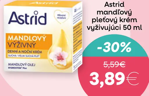 Astrid mandľový pleťový krém vyživujúci