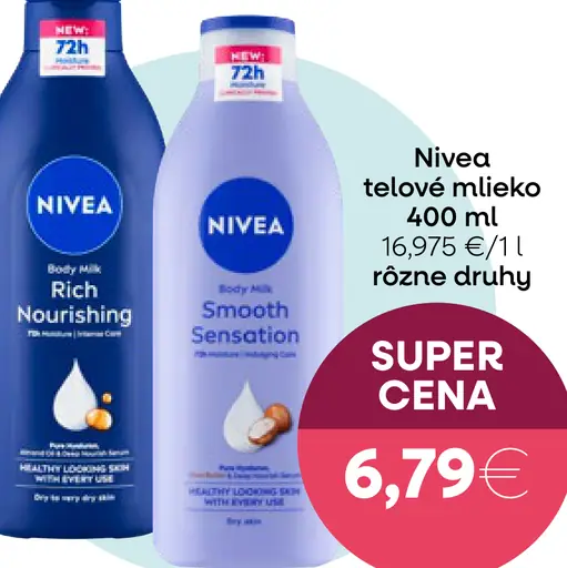 Nivea telové mlieko