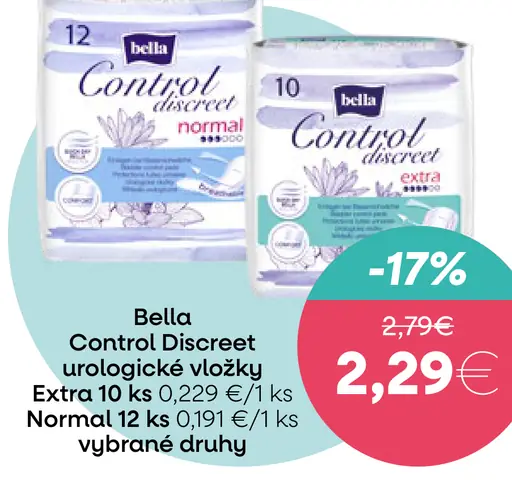 Bella Control Discreet Normal urologické vložky