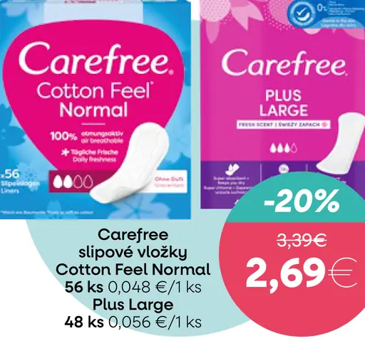 Carefree slipové vložky Plus Large