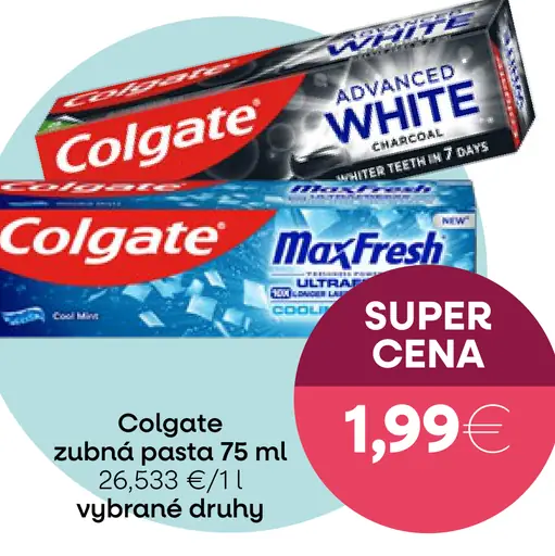 Colgate zubná pasta Advanced White alebo MaxFresh
