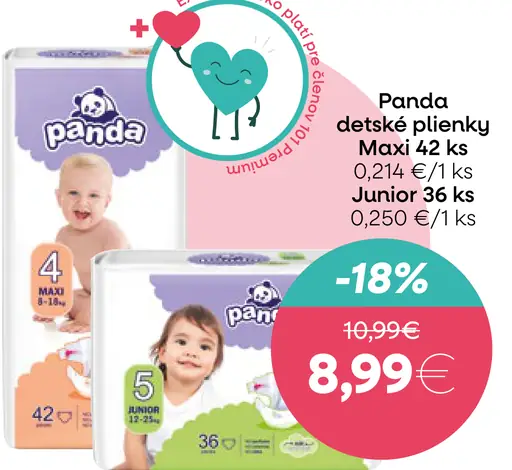 Panda detské plienky Maxi alebo Junior