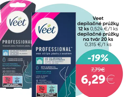 Veet depilačné prúžky Professional