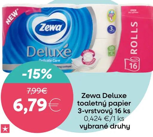 Zewa Deluxe Delicate Care toaletný papier 3-vrstvový