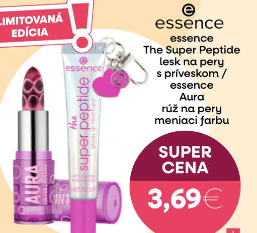 Essence The Super Peptide lesk na pery s perlivým efektom