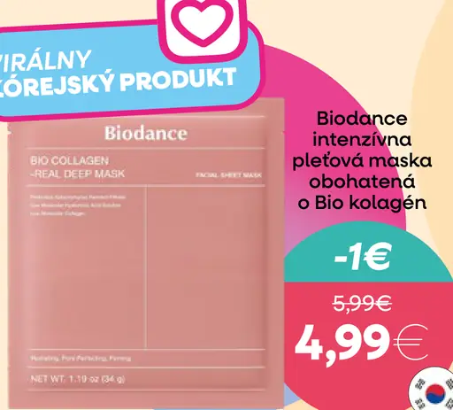 Biodance intenzívna pleťová maska obohatená o bio kolagén