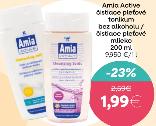 Amia Active čistiace pleťové tonikum bez alkoholu