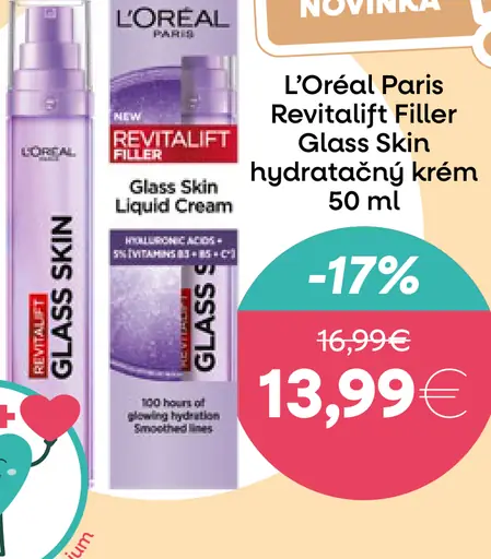 L’Oréal Paris Revitalift Filler Glass Skin hydratačný krém