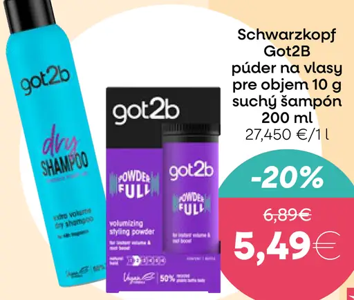Schwarzkopf Got2b suchý šampón na vlasy