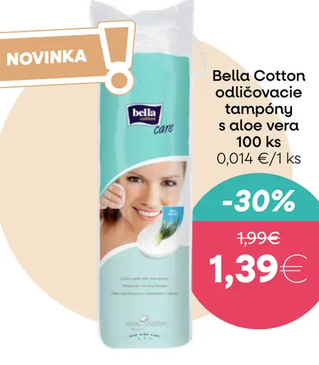 Bella Cotton odličovacie tampóny s aloe vera