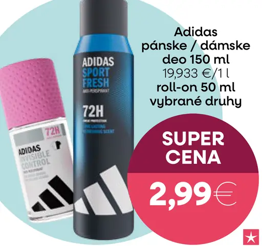 Adidas dámske alebo pánske deo sprej