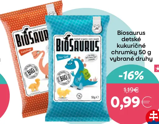 Biosaurus detské kukuričné chrumky