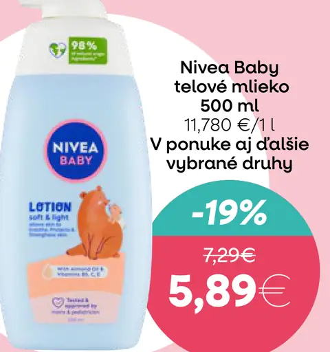 Nivea Baby telové mlieko
