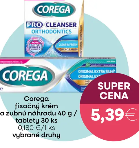 Corega Svieži extra silný fixačný krém na zubné náhrady mätový