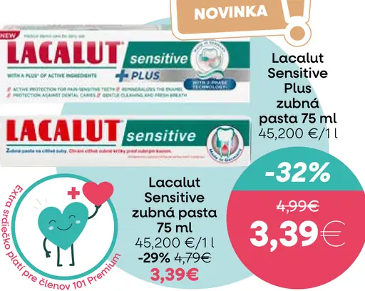 Lacalut Sensitive zubná pasta na citlivé zuby