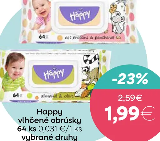 Happy vlhčené obrúsky