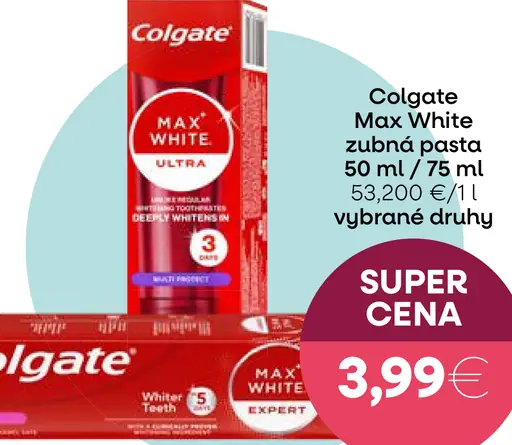 Colgate Max White alebo Triple Action zubná pasta