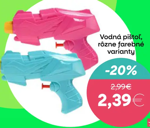 Vodná pištoľ rôzne farebné varianty